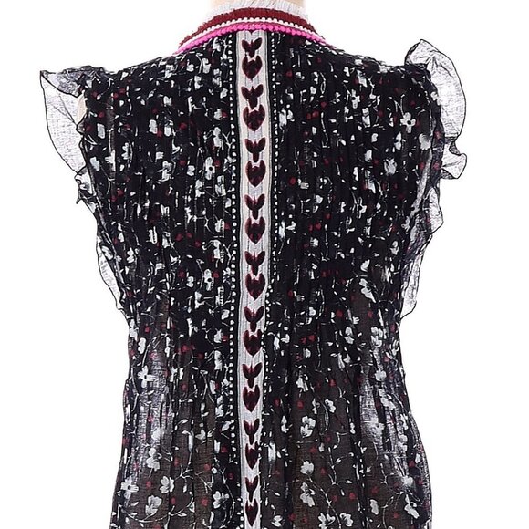 Poupette St. Barth Mini Sasha Dress Black Floral Small - Picture 6 of 8